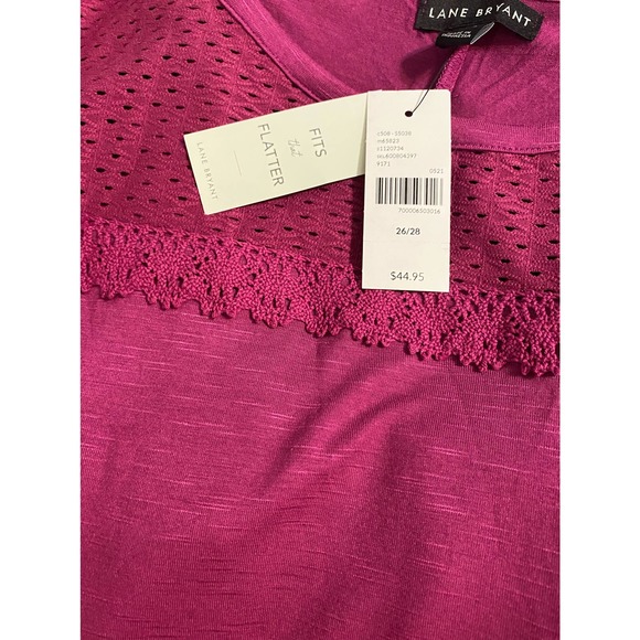 Lane Bryant Swing Collection maroon cold shoulder blouse size 26 28 - Picture 8 of 10